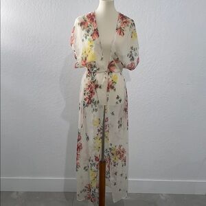 Floral Sheer Kimono Cover-Up